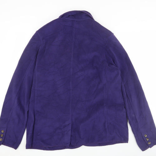 Lands' End Women's Purple Fleece Jacket XL Tall