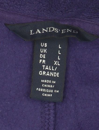 Lands' End Women's Purple Fleece Jacket XL Tall