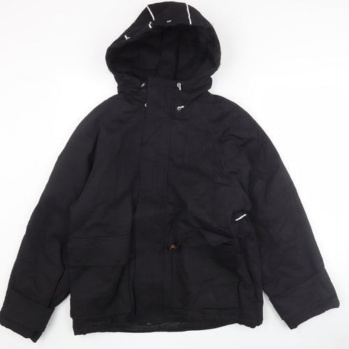 Lee Cooper Men's Black Hooded Parka Jacket Size S