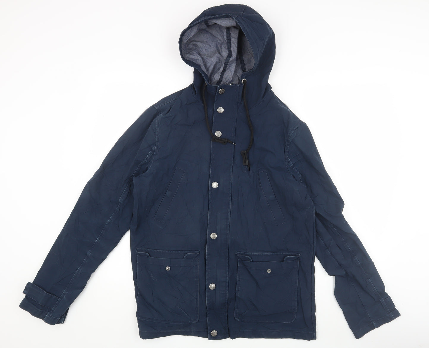 Threadbare Unisex Blue Parka Jacket S Hooded Casual