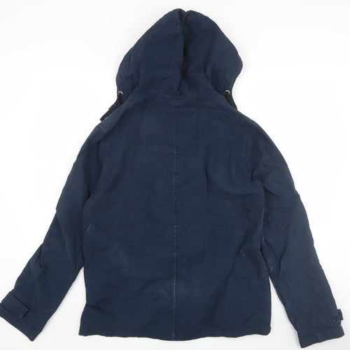 Threadbare Unisex Blue Parka Jacket S Hooded Casual