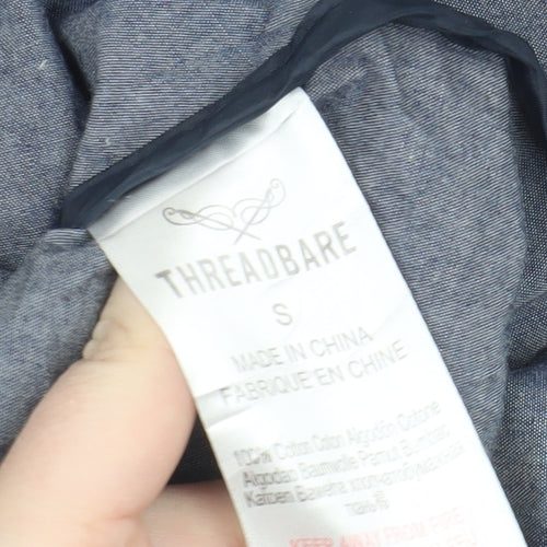 Threadbare Unisex Blue Parka Jacket S Hooded Casual