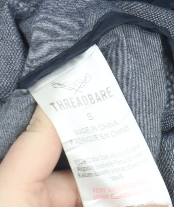 Threadbare Unisex Blue Parka Jacket S Hooded Casual