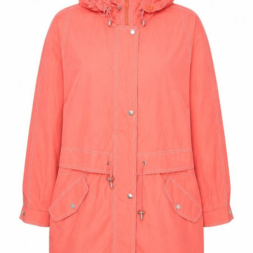 Berkertex Women's Red Parka Coat 14-16 Hooded & Pocketed