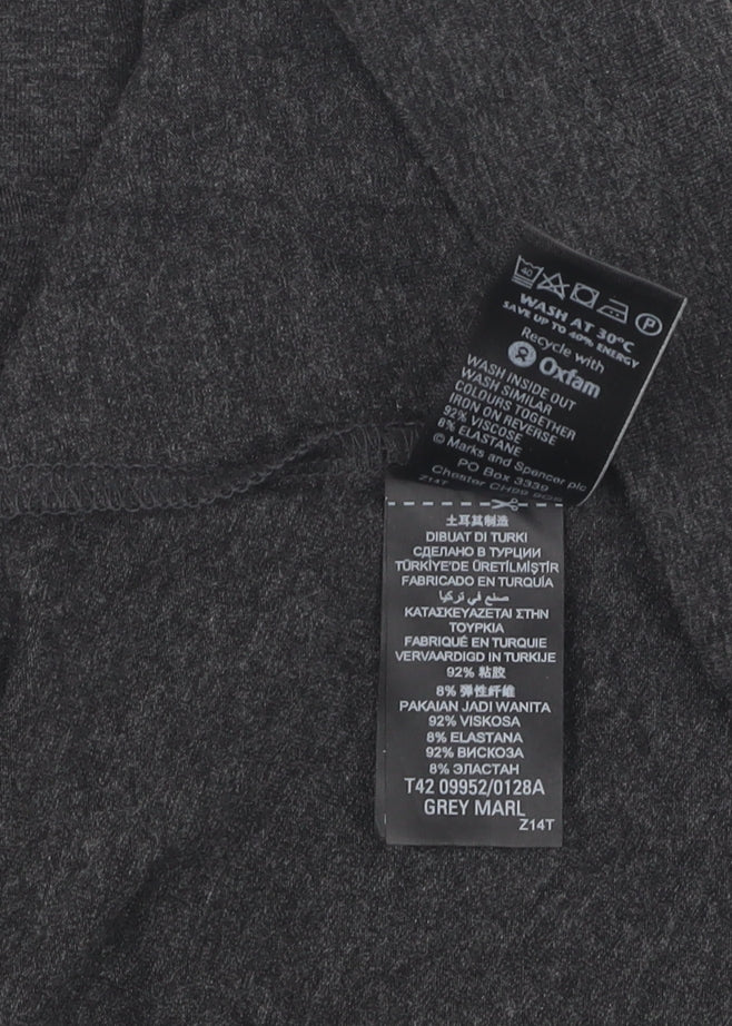 Marks and Spencer Women's Grey Wrap Dress Size 16