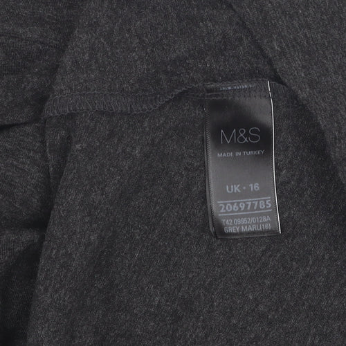 Marks and Spencer Women's Grey Wrap Dress Size 16