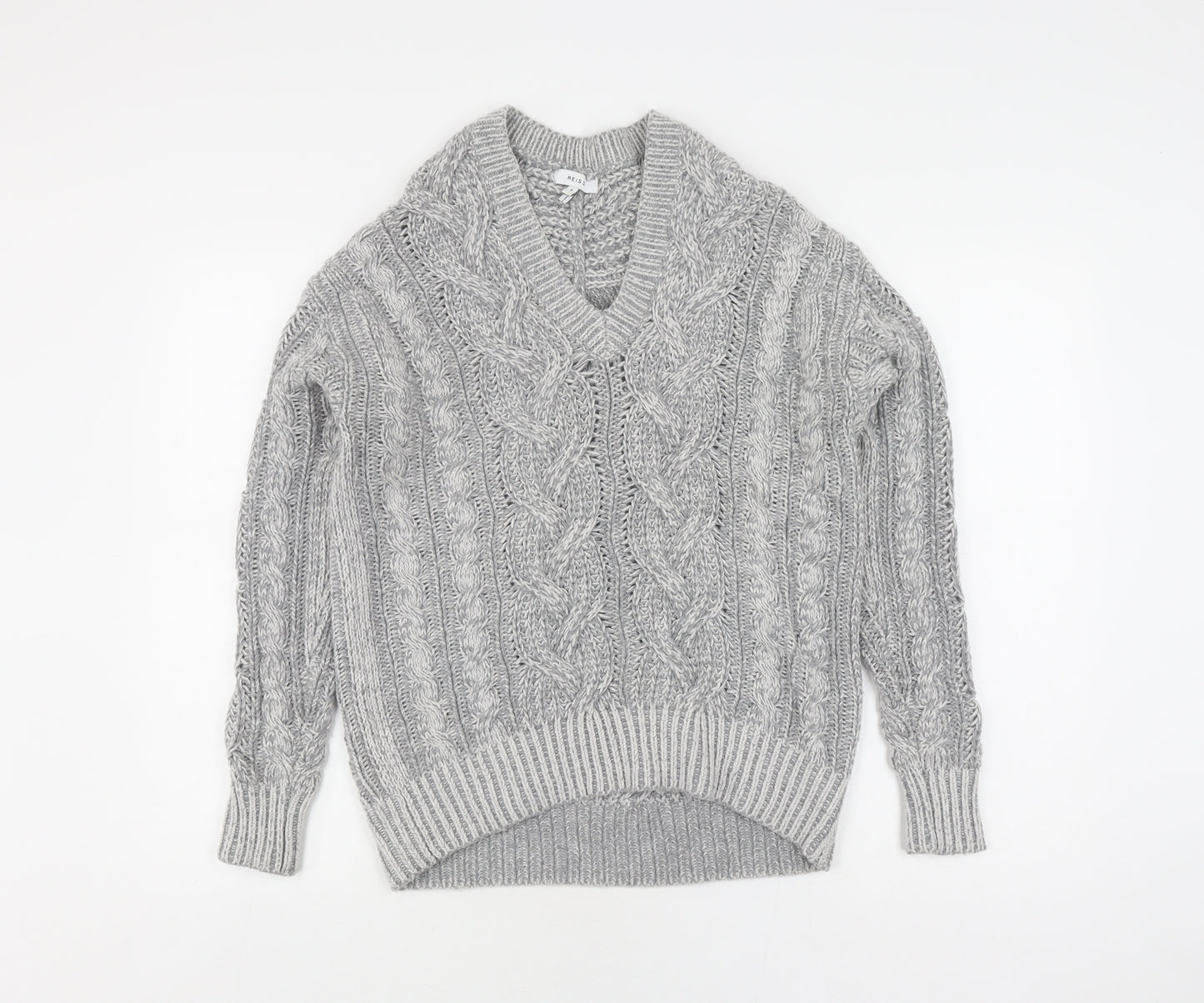Reiss Women’s Grey Cable-Knit Jumper, Size S