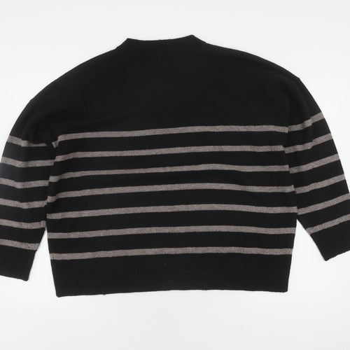 Marks and Spencer Women's Black Striped XL Pullover Jumper