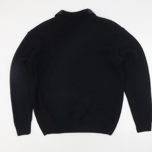 Jason Jones Men's Black Wool Zip-Up Jacket, Size L