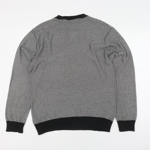Dissident Men's M Striped V-Neck Cotton Jumper