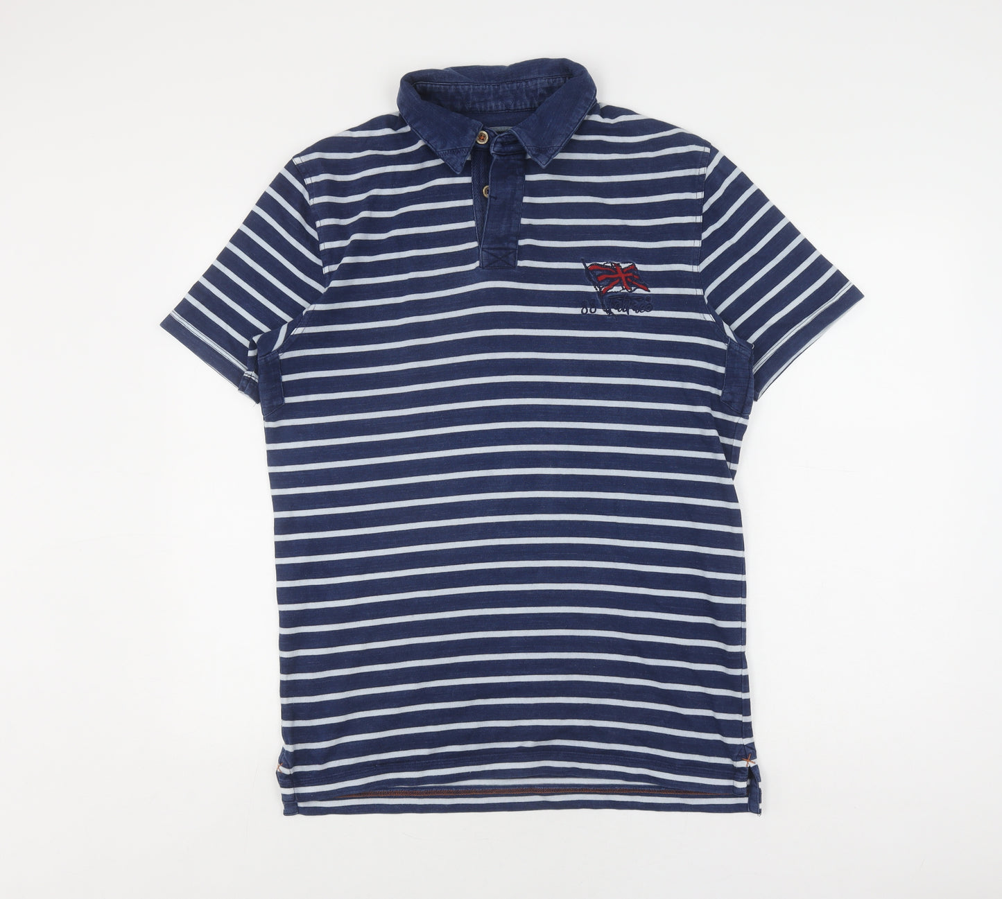 FatFace Men's Blue Striped Medium Polo Shirt