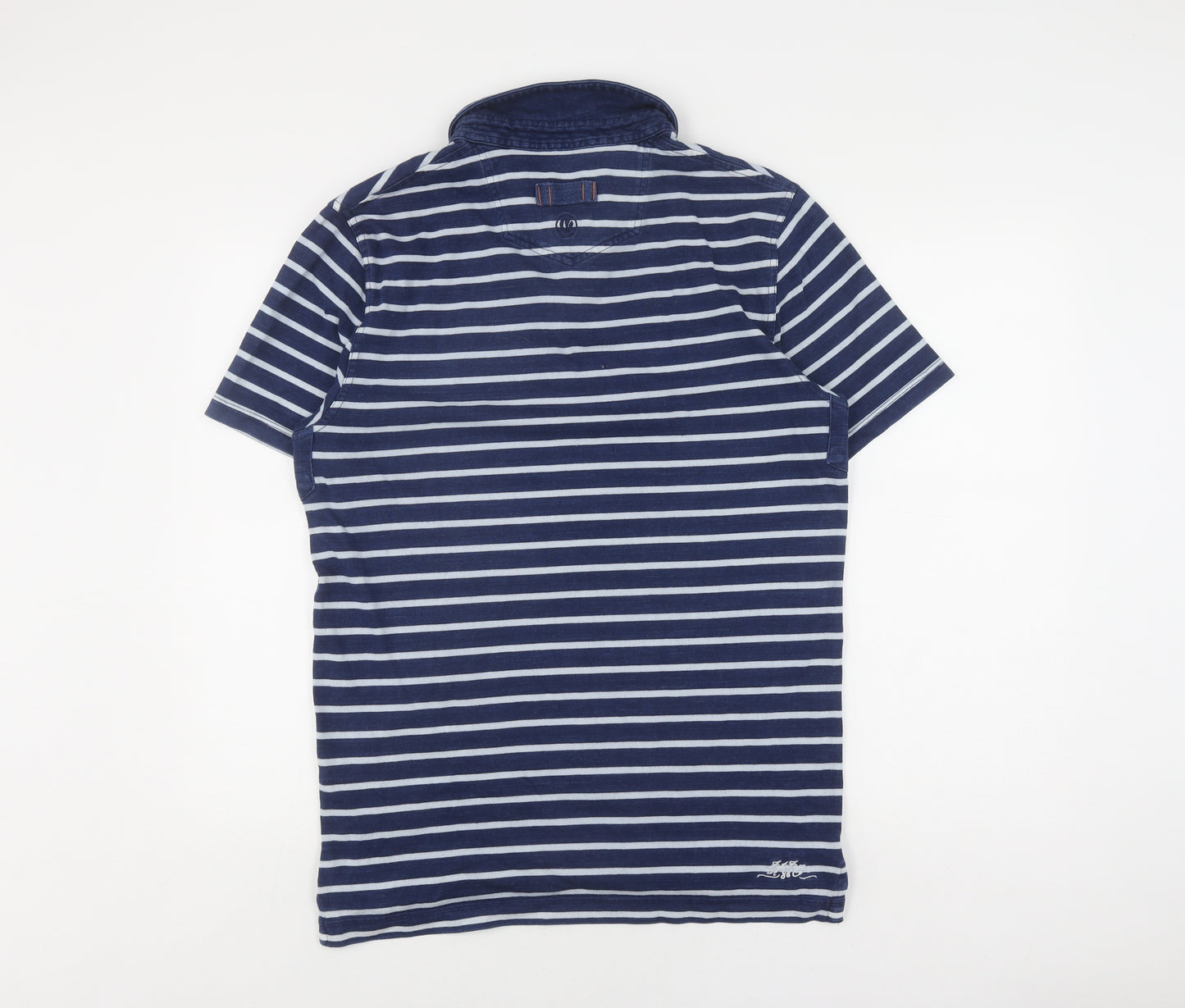 FatFace Men's Blue Striped Medium Polo Shirt