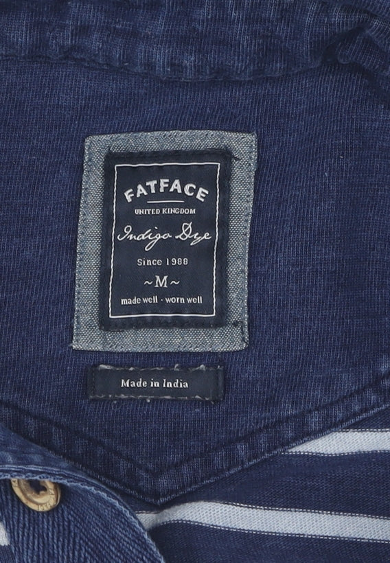 FatFace Men's Blue Striped Medium Polo Shirt