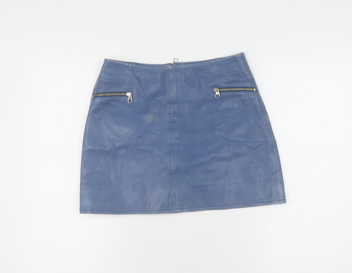 Ted Baker Women's Blue Leather Pencil Skirt XS