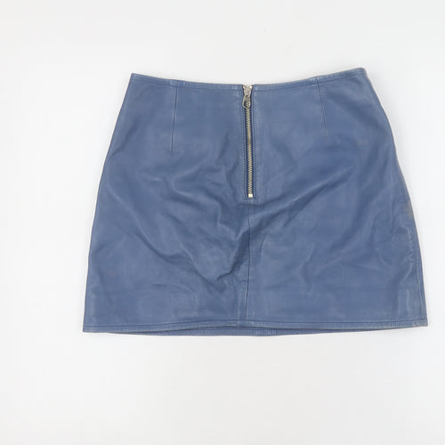 Ted Baker Women's Blue Leather Pencil Skirt XS
