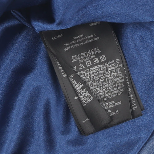 Ted Baker Women's Blue Leather Pencil Skirt XS