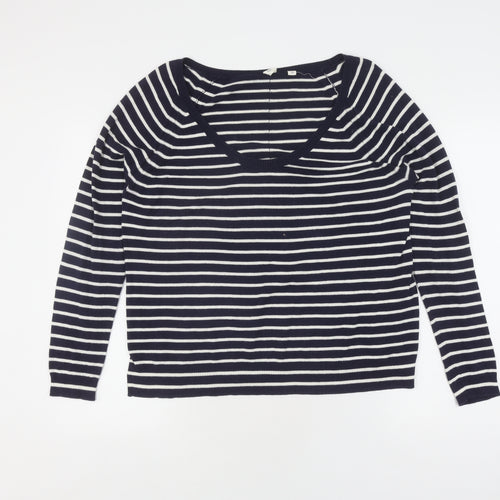 Gap Women's Blue Striped Pullover Jumper M