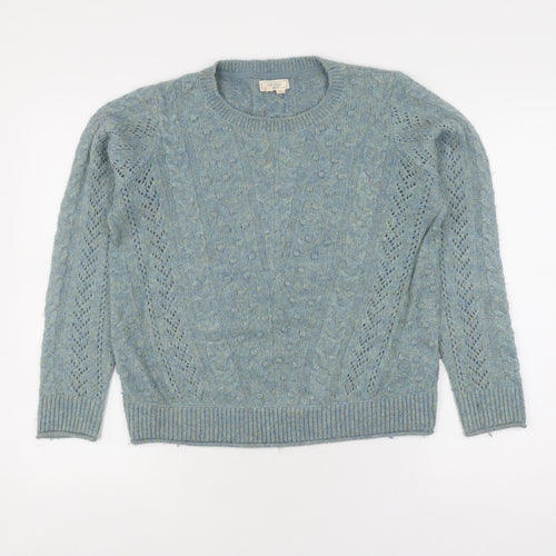 FatFace Women's Blue Cable-Knit Jumper, Size 8