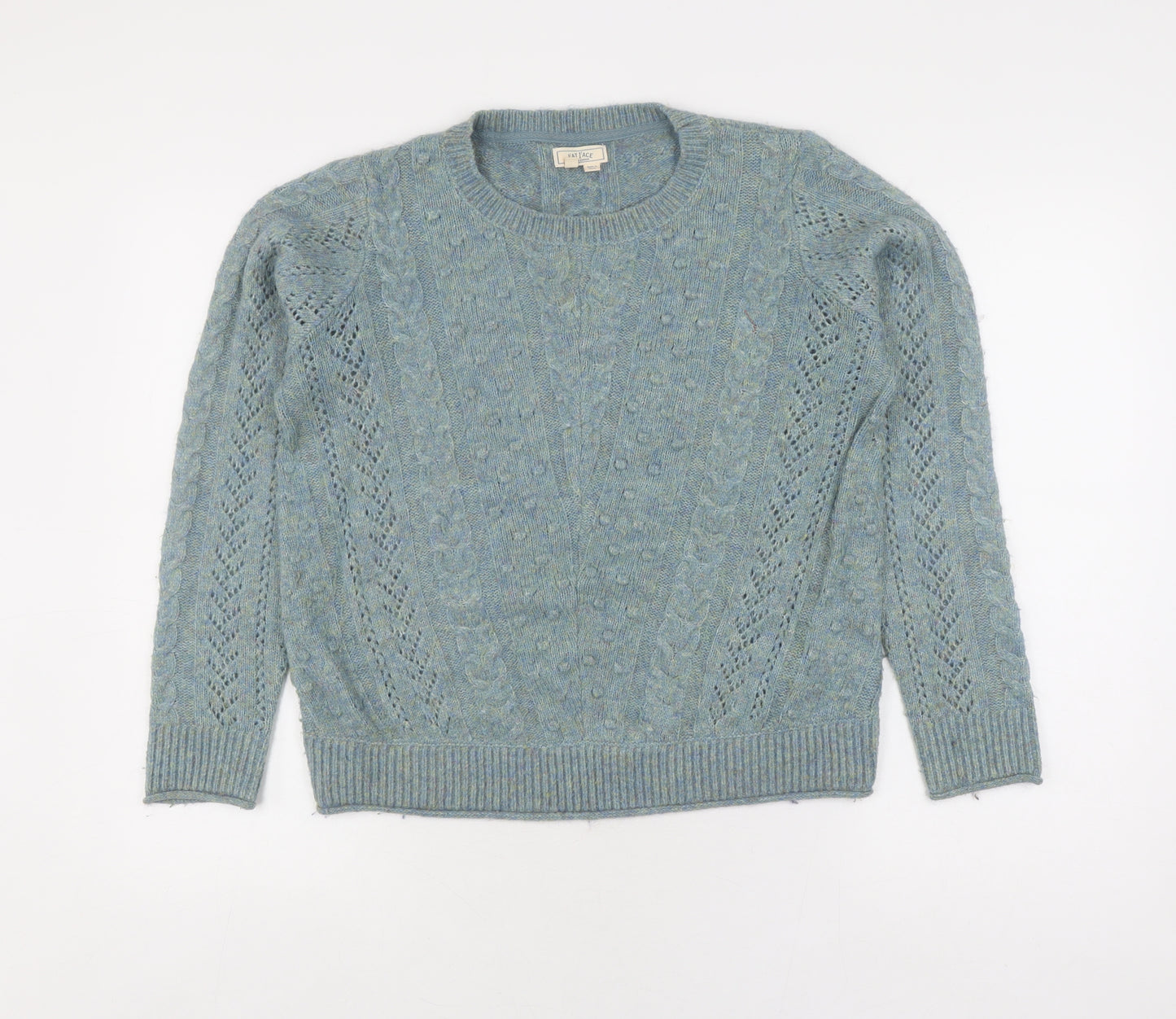 FatFace Women's Blue Cable-Knit Jumper, Size 8
