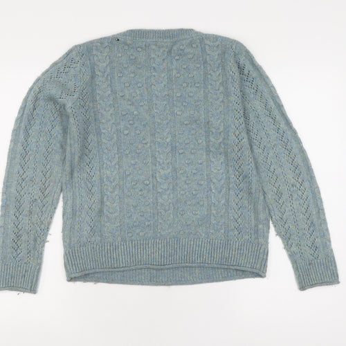 FatFace Women's Blue Cable-Knit Jumper, Size 8