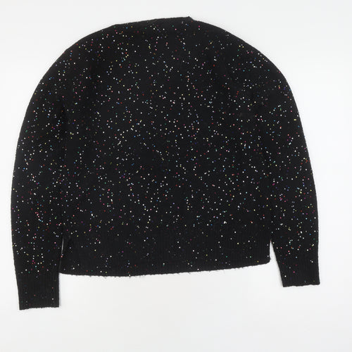 Oasis Women's Black Sequin Pullover Jumper, Size L