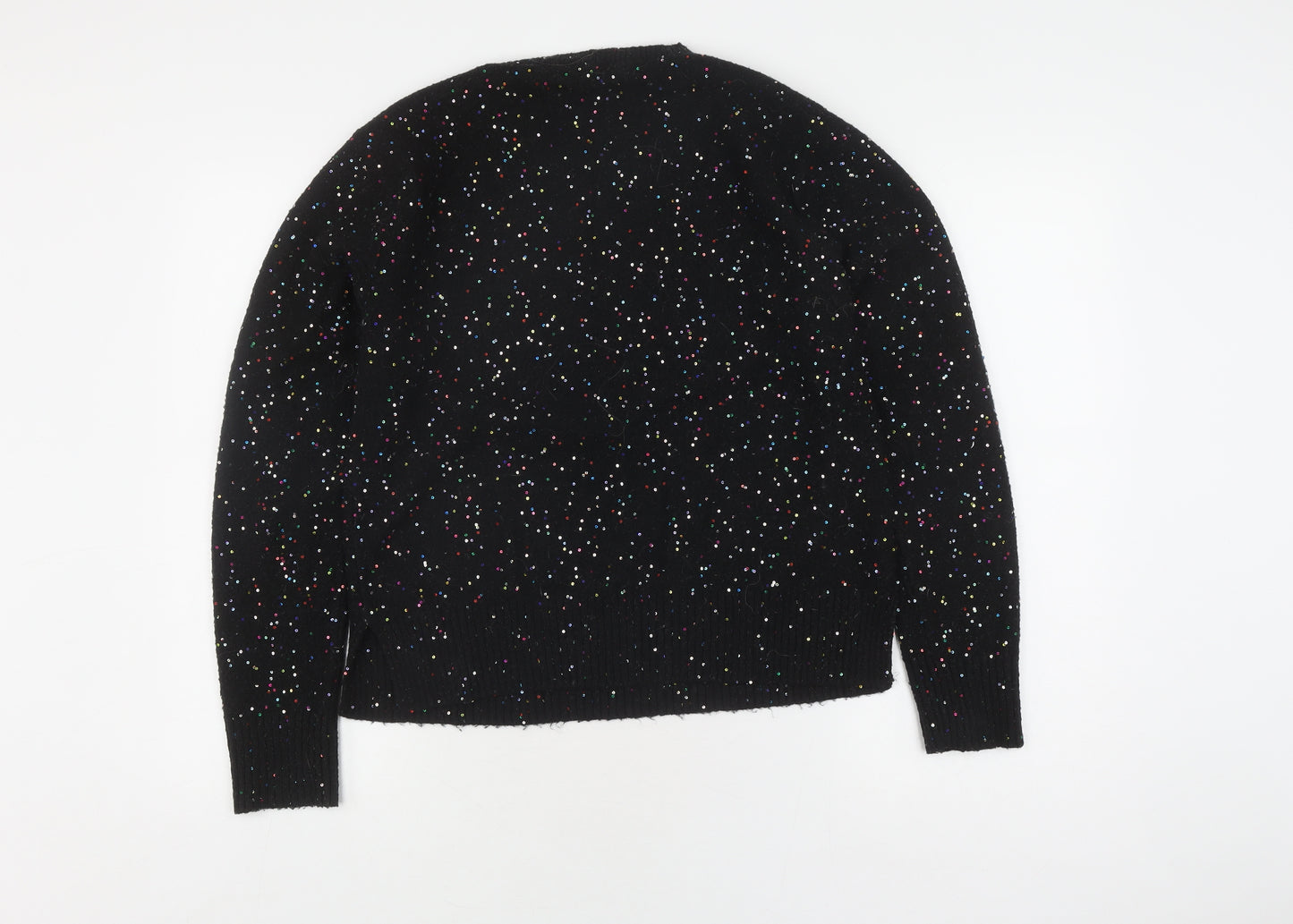 Oasis Women's Black Sequin Pullover Jumper, Size L