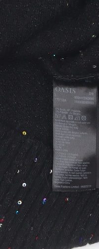 Oasis Women's Black Sequin Pullover Jumper, Size L