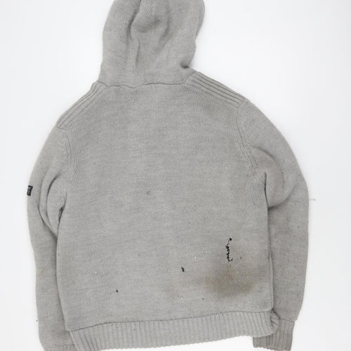 Dissident Men's Grey Hooded Knit Jacket XL