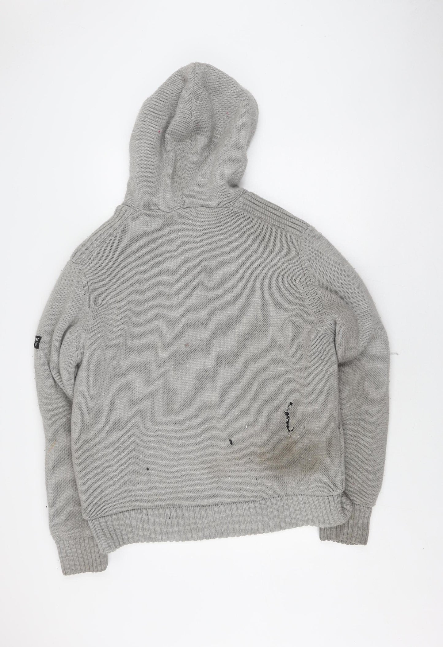 Dissident Men's Grey Hooded Knit Jacket XL