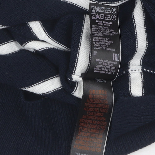 Marks and Spencer Women's Blue Striped Jumper Size 14