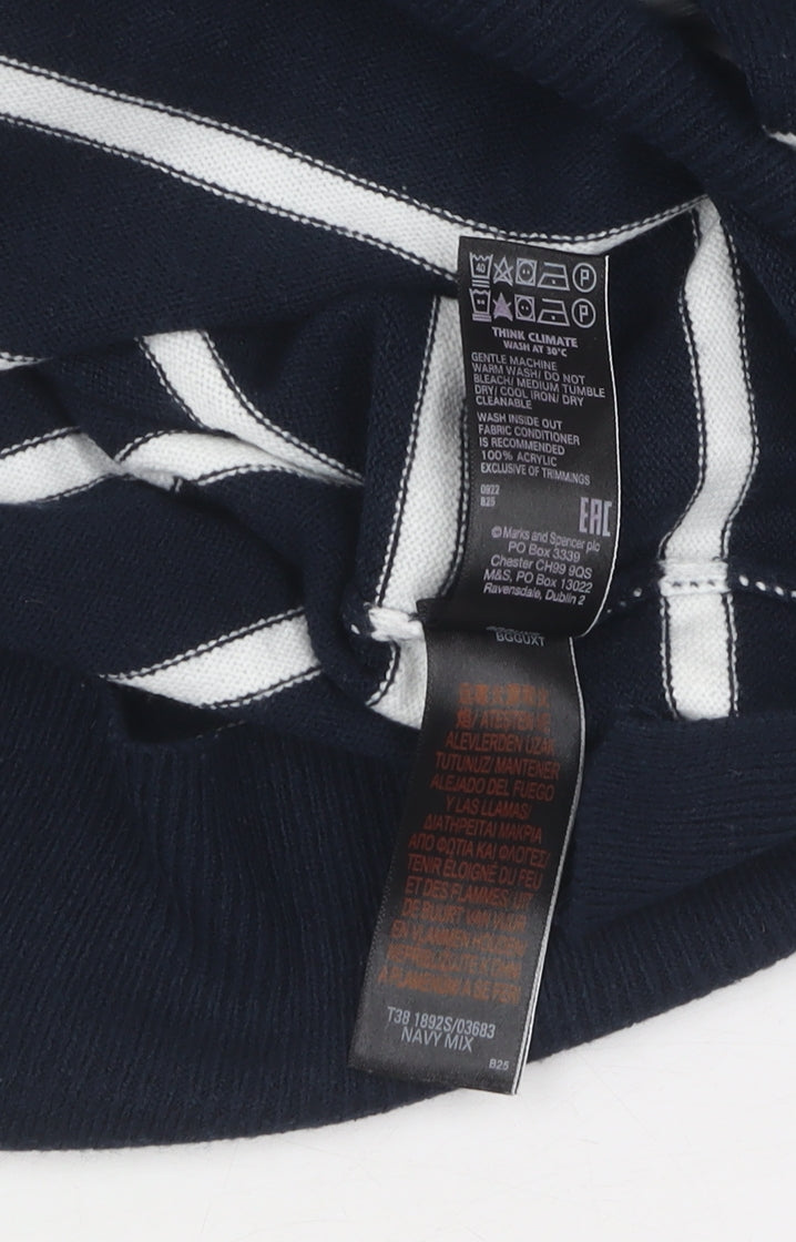 Marks and Spencer Women's Blue Striped Jumper Size 14