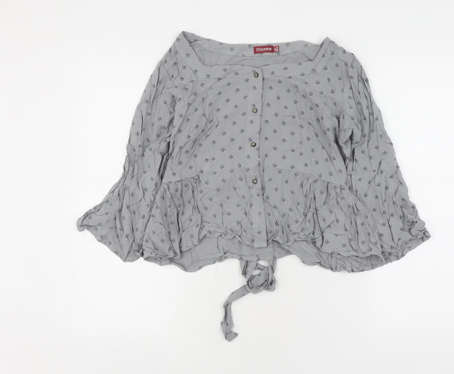Mentor Women's Grey Tunic Blouse 2XL