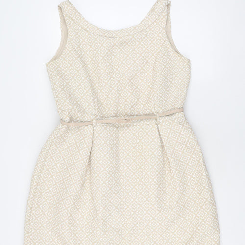 Yumi Women's Beige Fit & Flare Dress Size 16