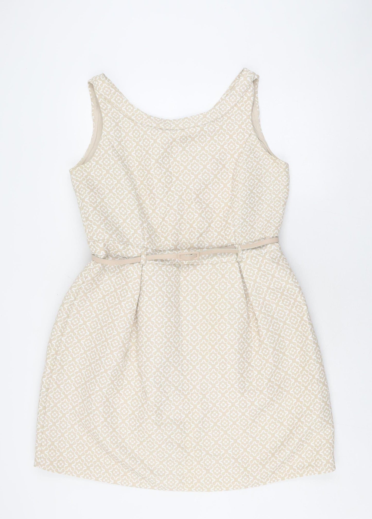 Yumi Women's Beige Fit & Flare Dress Size 16