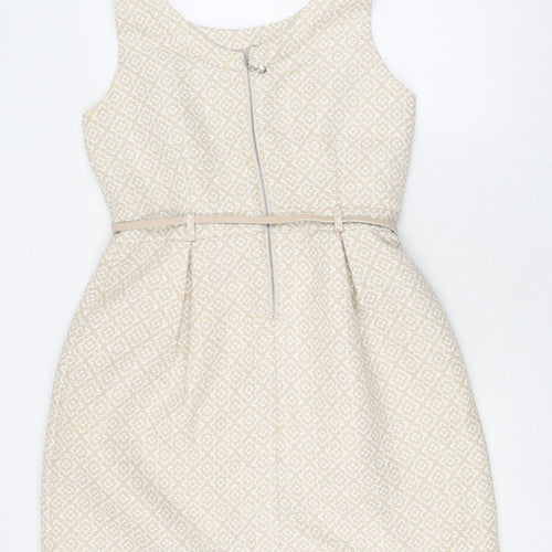 Yumi Women's Beige Fit & Flare Dress Size 16