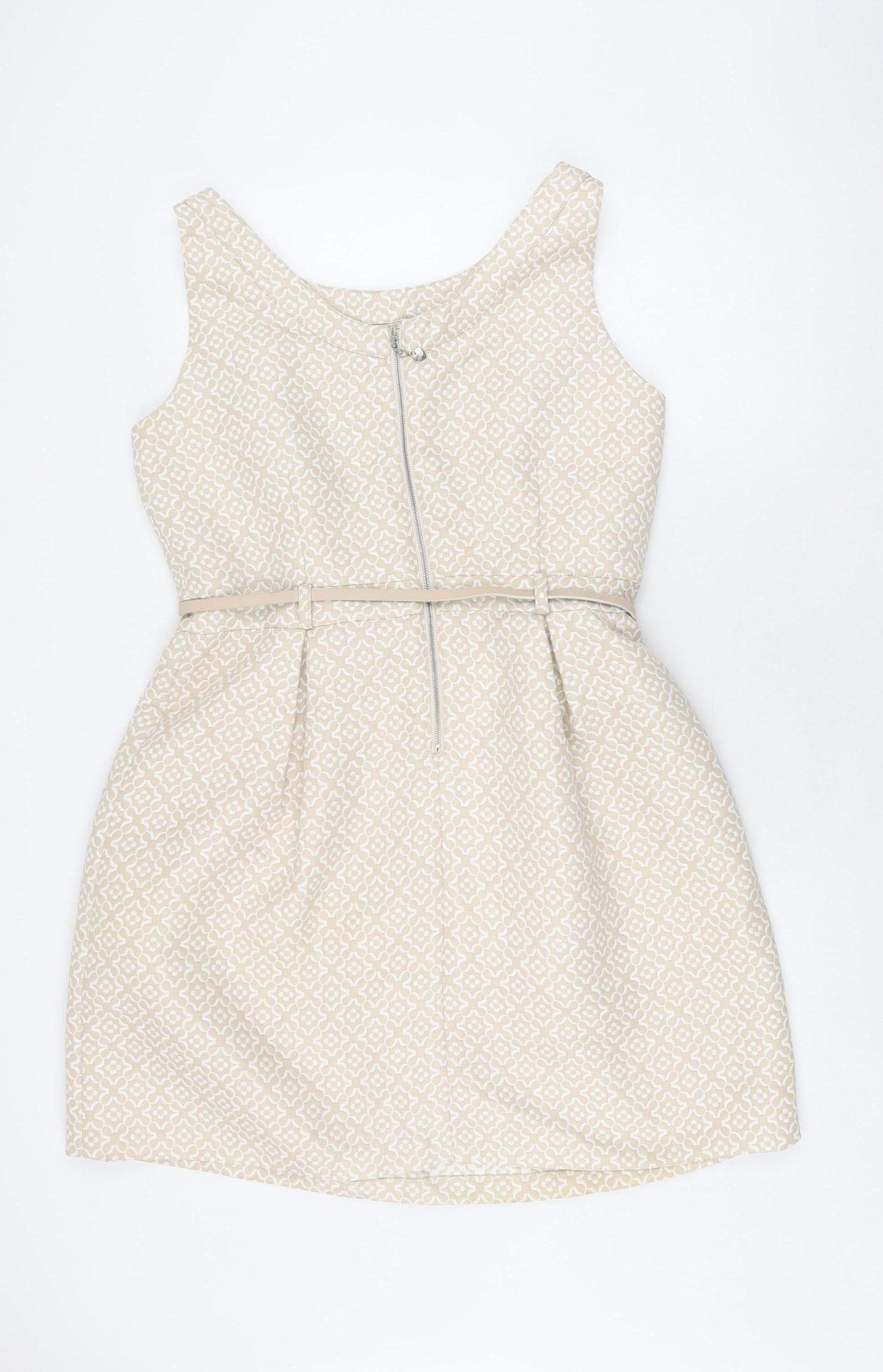 Yumi Women's Beige Fit & Flare Dress Size 16