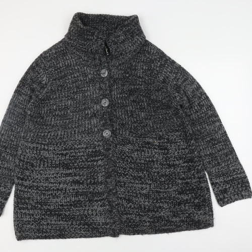 Bm Casual Women's Grey Cardigan XL Mock Neck