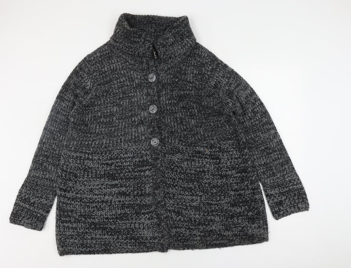 Bm Casual Women's Grey Cardigan XL Mock Neck