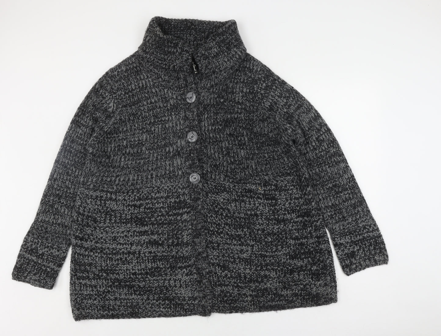 Bm Casual Women's Grey Cardigan XL Mock Neck