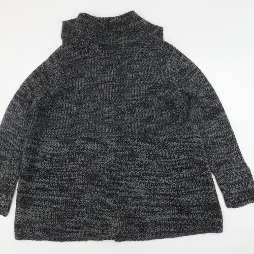 Bm Casual Women's Grey Cardigan XL Mock Neck