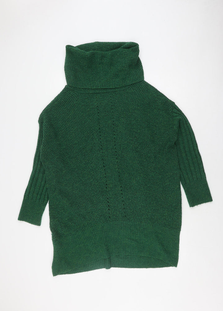Red Herring Women's Green Roll Neck Jumper Size M