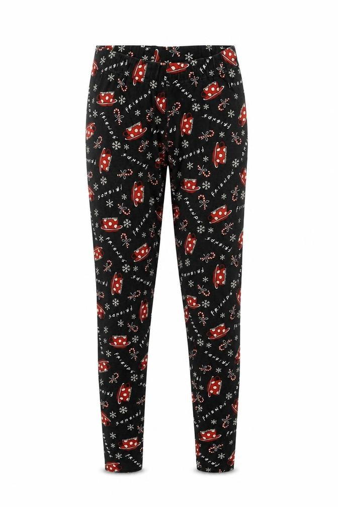 Friends Girls Black Pyjama Set, 6-8 Years, Christmas Theme
