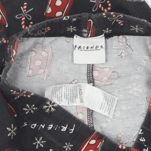 Friends Girls Black Pyjama Set, 6-8 Years, Christmas Theme