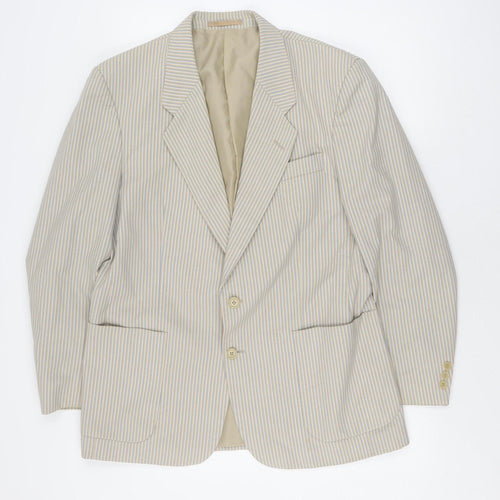 Gurteen Men's Beige Striped Blazer, 42R, Regular Fit