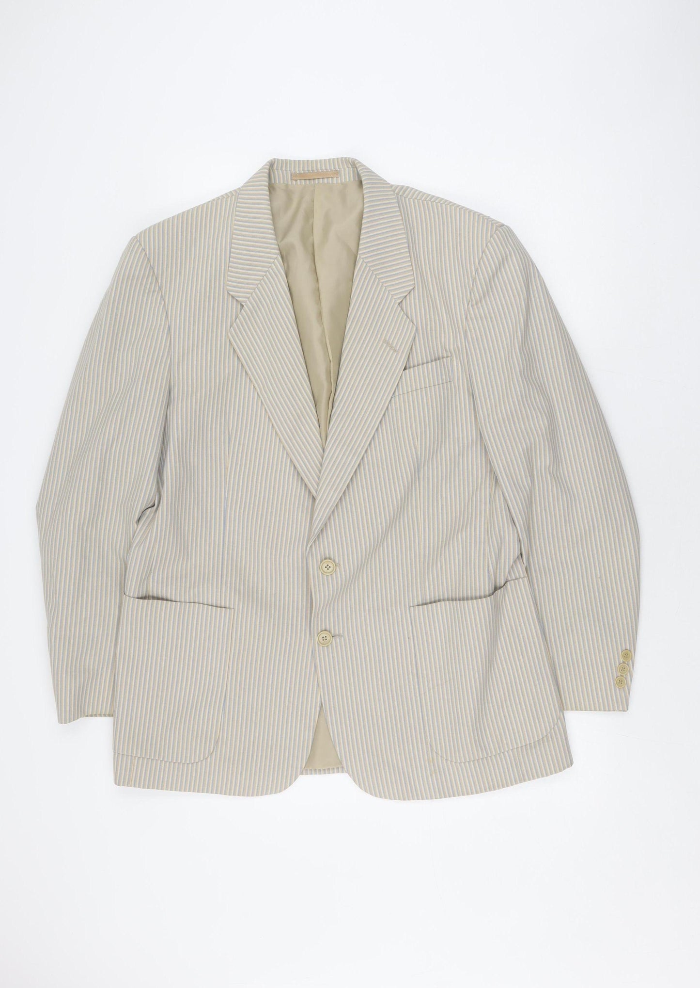 Gurteen Men's Beige Striped Blazer, 42R, Regular Fit