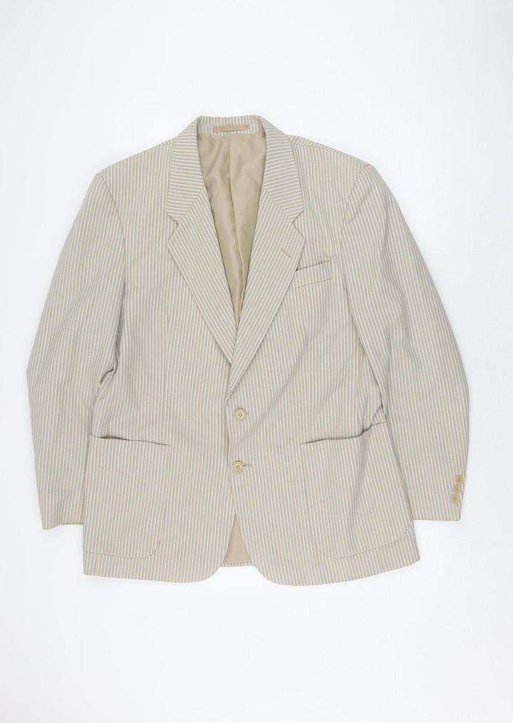 Gurteen Men's Beige Striped Blazer, 42R, Regular Fit