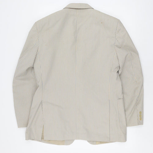Gurteen Men's Beige Striped Blazer, 42R, Regular Fit