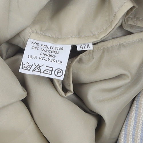 Gurteen Men's Beige Striped Blazer, 42R, Regular Fit