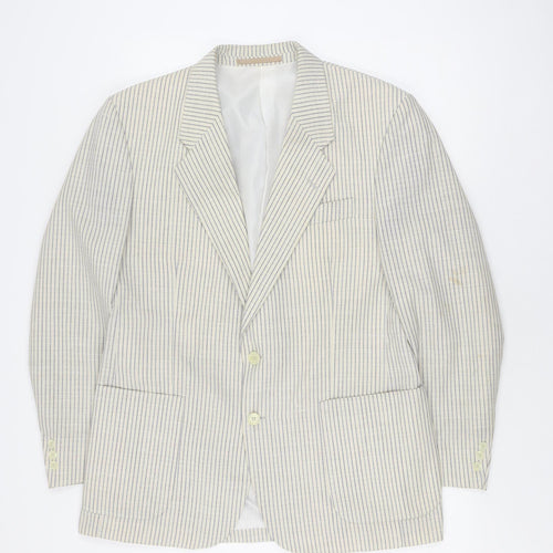 Gurteen Men's White Striped Blazer, 42R, Two-Button