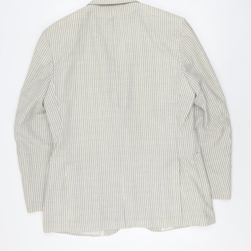 Gurteen Men's White Striped Blazer, 42R, Two-Button